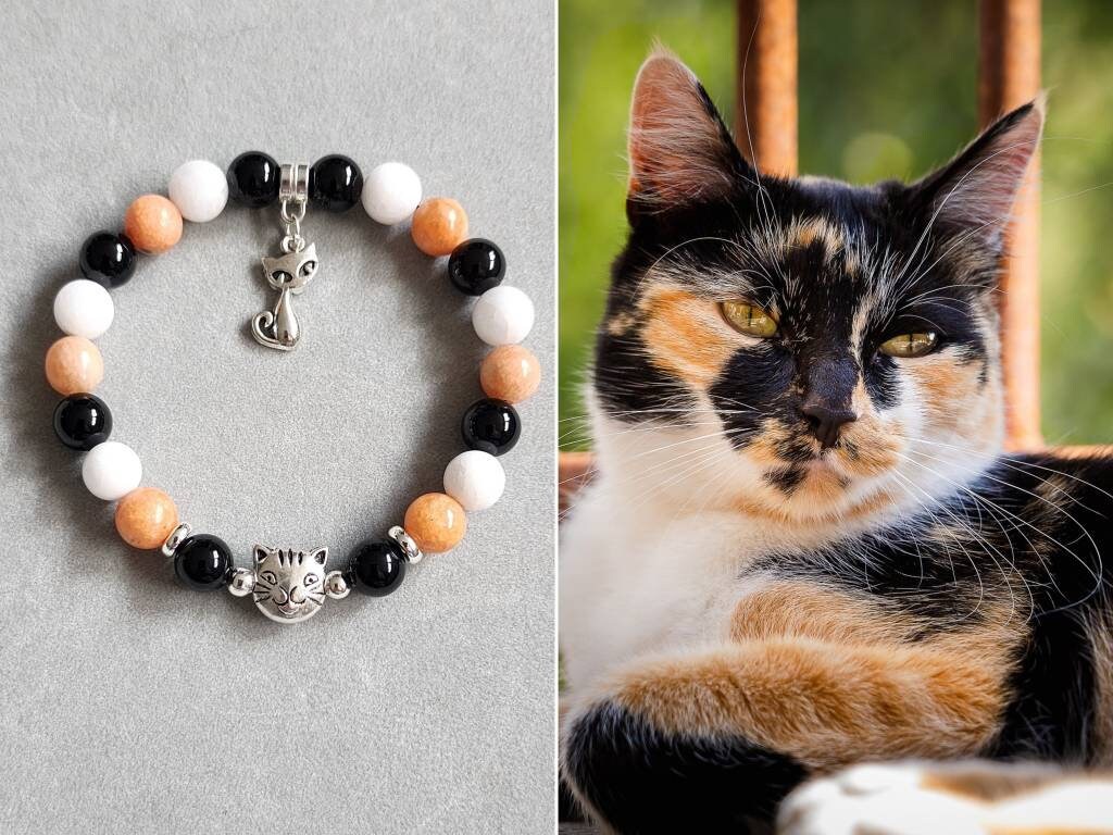 Calico Tabby Cat Bracelet, Calico cat, Torbie cat, Caliby cat