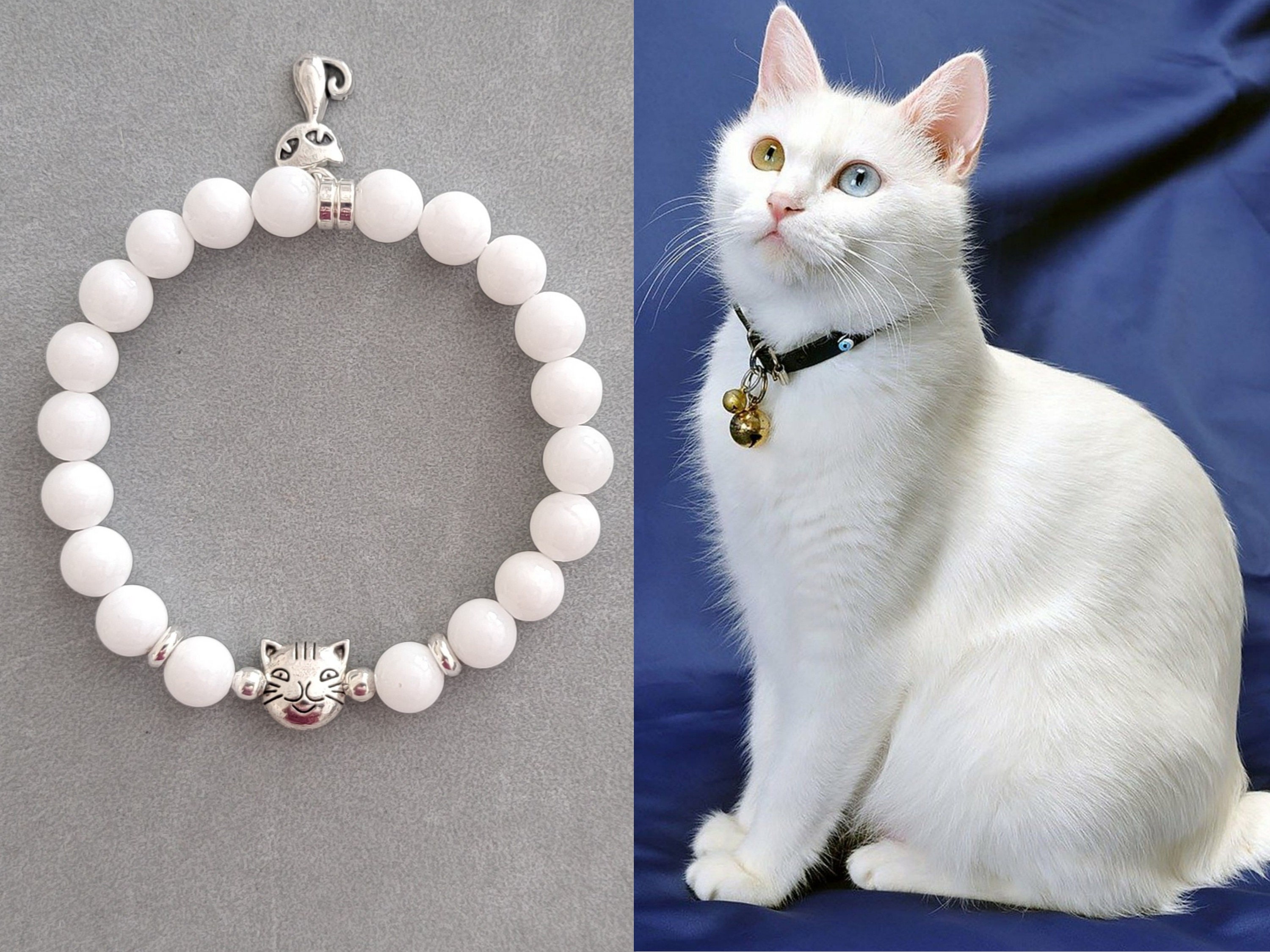 White Cat Bracelet | Cat Bracelet | Cat Mom | Animal Bracelet