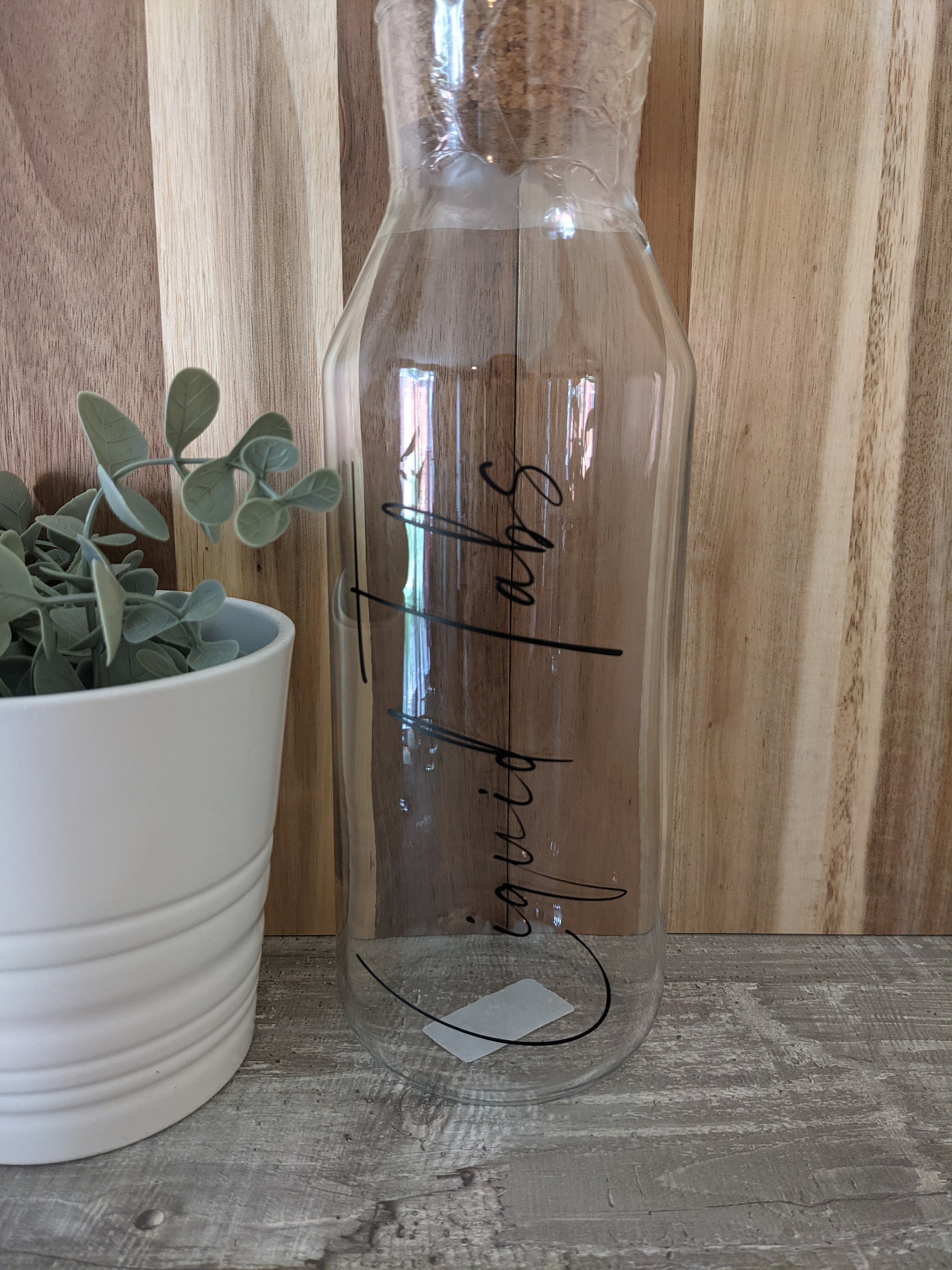 Laundry Bottles Personalised Glass Storage Bottle Cork Etsy