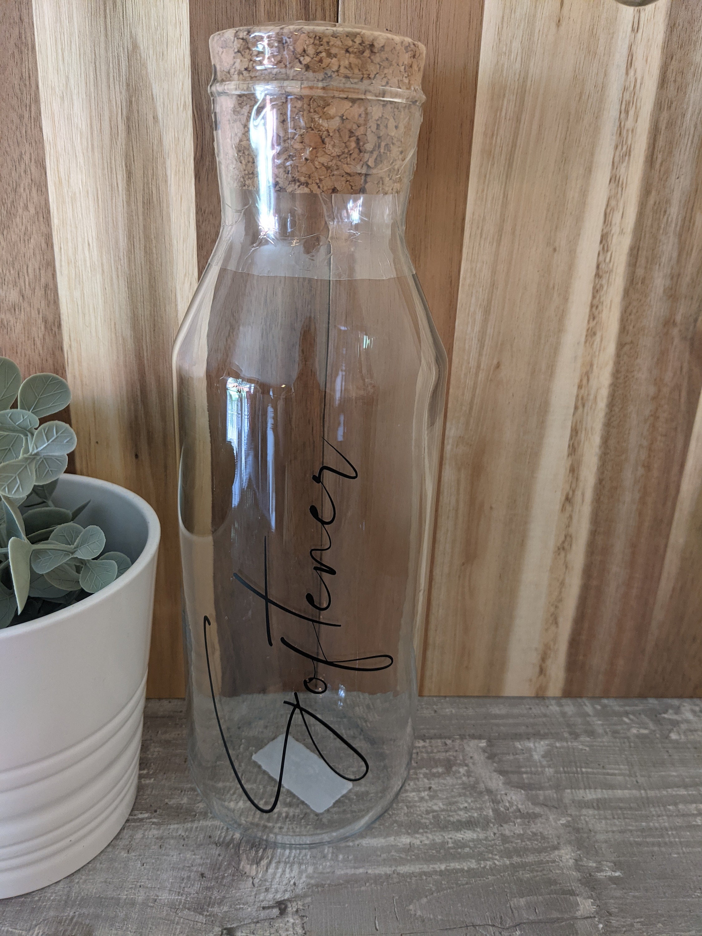 Laundry Bottles Personalised Glass Storage Bottle Cork Etsy