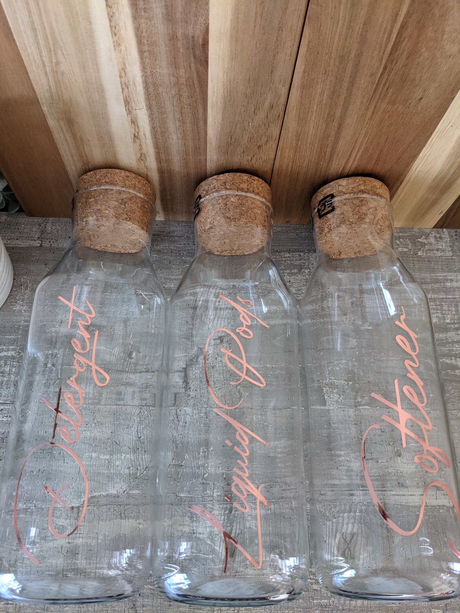 Laundry Bottles Personalised Glass Storage Bottle Cork Etsy