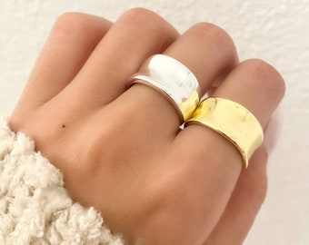 925 Sterling Silver Ring, Silver Wrap Ring, Chunky Ring, Minimalist Ring, Trendy Ring, Adjustable Ring, Abstract Geometric Ring, Wide Ring