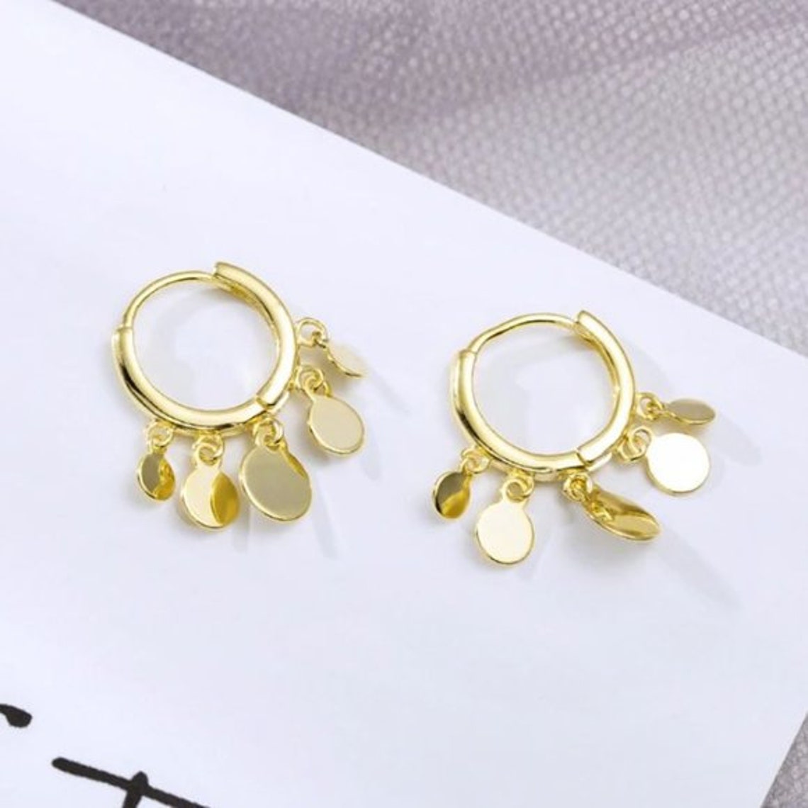 Coin huggie earrings Clearance