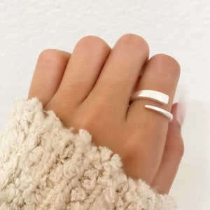 925 Silver Ring, Sterling Silver Wrap Ring, Minimalist Ring, Thin Band Silver Ring, Layer Ring, Stackable Ring, Everyday Ring, Matte Ring image 5