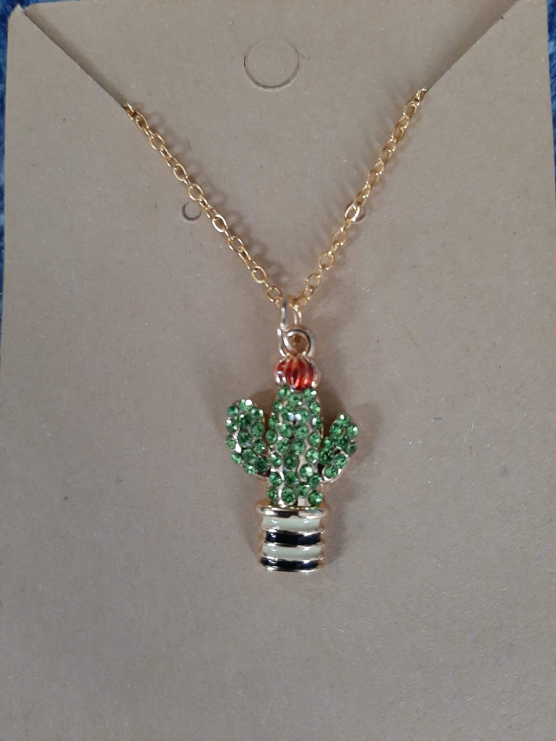 Cactus Plant Necklace Etsy