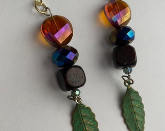 Magical plant nature forest leaf earrings