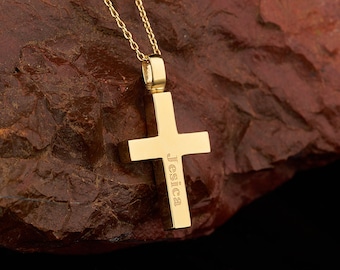 Cross Urn Necklace Custom Urn that Hold Ashes Silver Cremation Jewelry Engraved Urn Pendant Necklace for Human Ashes Small Cross Pendant