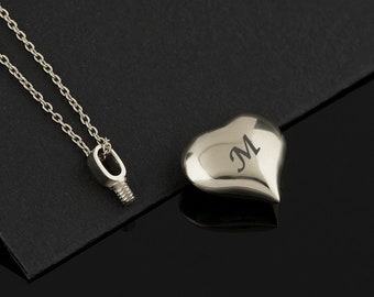 Sterling Silver Cremation Heart Urn for Dad Mom Baby Son Ashes Holder Pendant, Memorial Necklace, Ash Holder Necklace, Dad Mom Loss Necklace