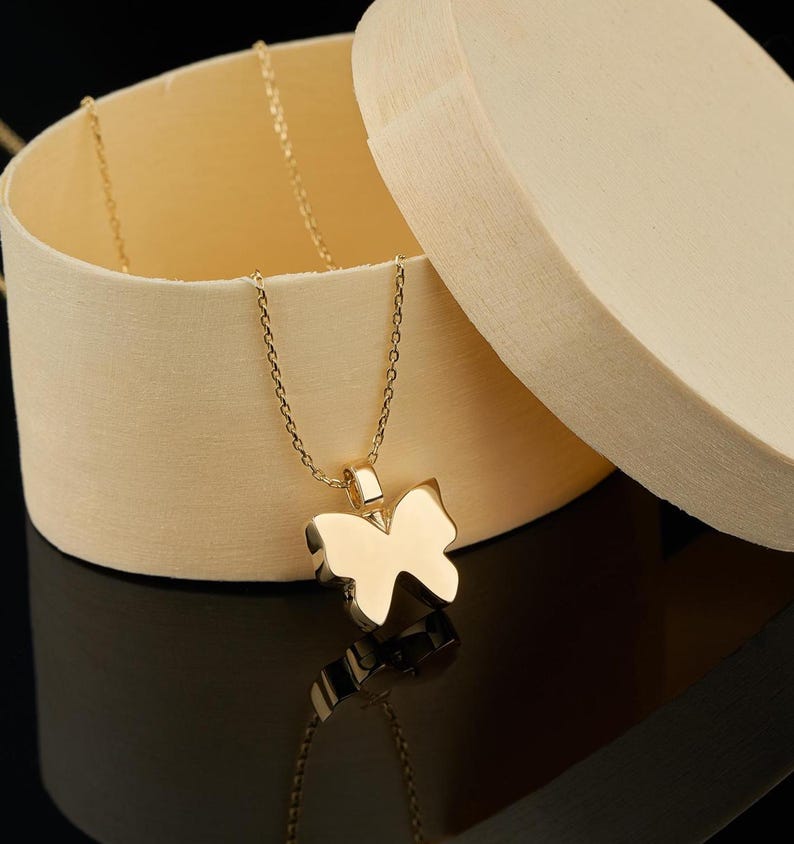 Collar de oro de 14 quilates con forma de mariposa para cenizas, porta cenizas personalizado, collar conmemorativo para mamá y papá, colgante de recuerdo de oro. imagen 7