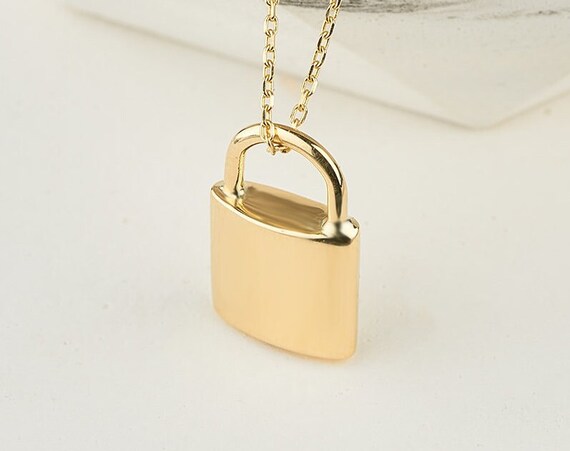 Gold Padlock Urn Necklace for Ashes, Personalized 14K Lock Urn Necklace, Mom & Dad Loss Necklace, Gold Memorial Necklace, Pet Ashes Necklace