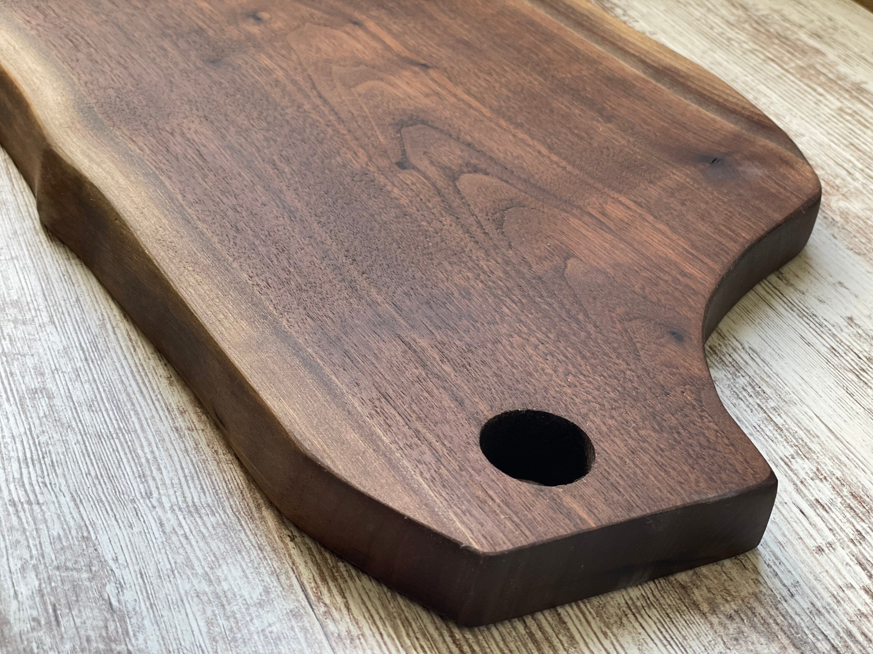 Large Black Walnut Live Edge Cutting Board Charcuterie Board | Etsy
