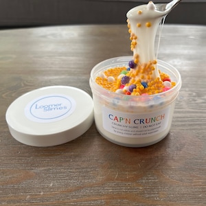 Cap&#39;n Crunch Slime - Sugar Cereal Scented - Crunchy Slime - Milk and Cereal - 7 oz