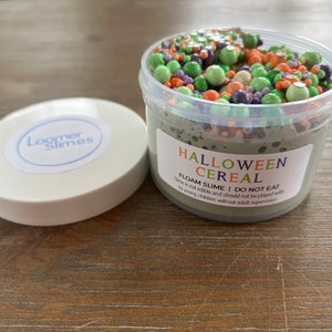 Halloween Cereal Slime - Sugar Cereal Scented - Crunchy Slime - Milk and Cereal - 7 oz