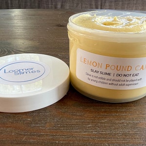 Lemon Pound Cake Slime - Iced Lemon Loaf Scented - Butter Slime - 7 oz