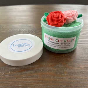 Fresh Cut Roses DIY Clay Slime - Floral Scented - Clay Slime - Rose Garden - Snow Fizz Slime - 7 oz