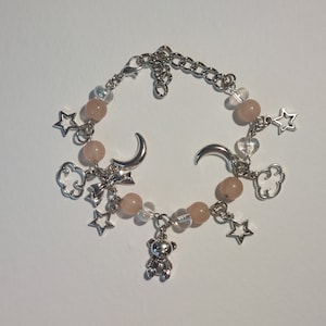 Sleepy Bear Charm Bracelet | Dainty Jewelry | Dainty Charm Bracelet | Y2k Fashion | Y2K Jewelery | Y2K Bracelet