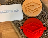 Graduation Mortar Board Congratulations Embosser Stamp Fondant Icing Cupcake Cookie Cutter Congrats