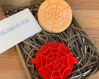 Spider Web Super Hero Embosser Stamp Fondant Icing Cupcake Cutter Halloween Cookie