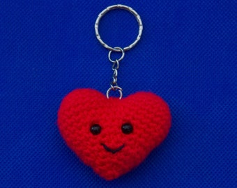 Crochet Heart Keychain | Amigurumi Pocket Hug, Anxiety Gift