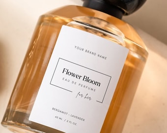 Luxury Perfume Bottle Label, Editable Perfume Label Template, Minimalistic Perfume Label Design, Product Label, CANVA Label Template - 70P