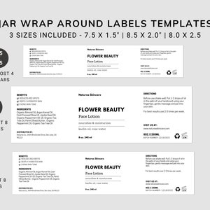 JAR Label TEMPLATE CANVA, 4 Oz Jar Label, 8 Oz Jar Label, Product Jar Label With Top Lid, Wrap ...