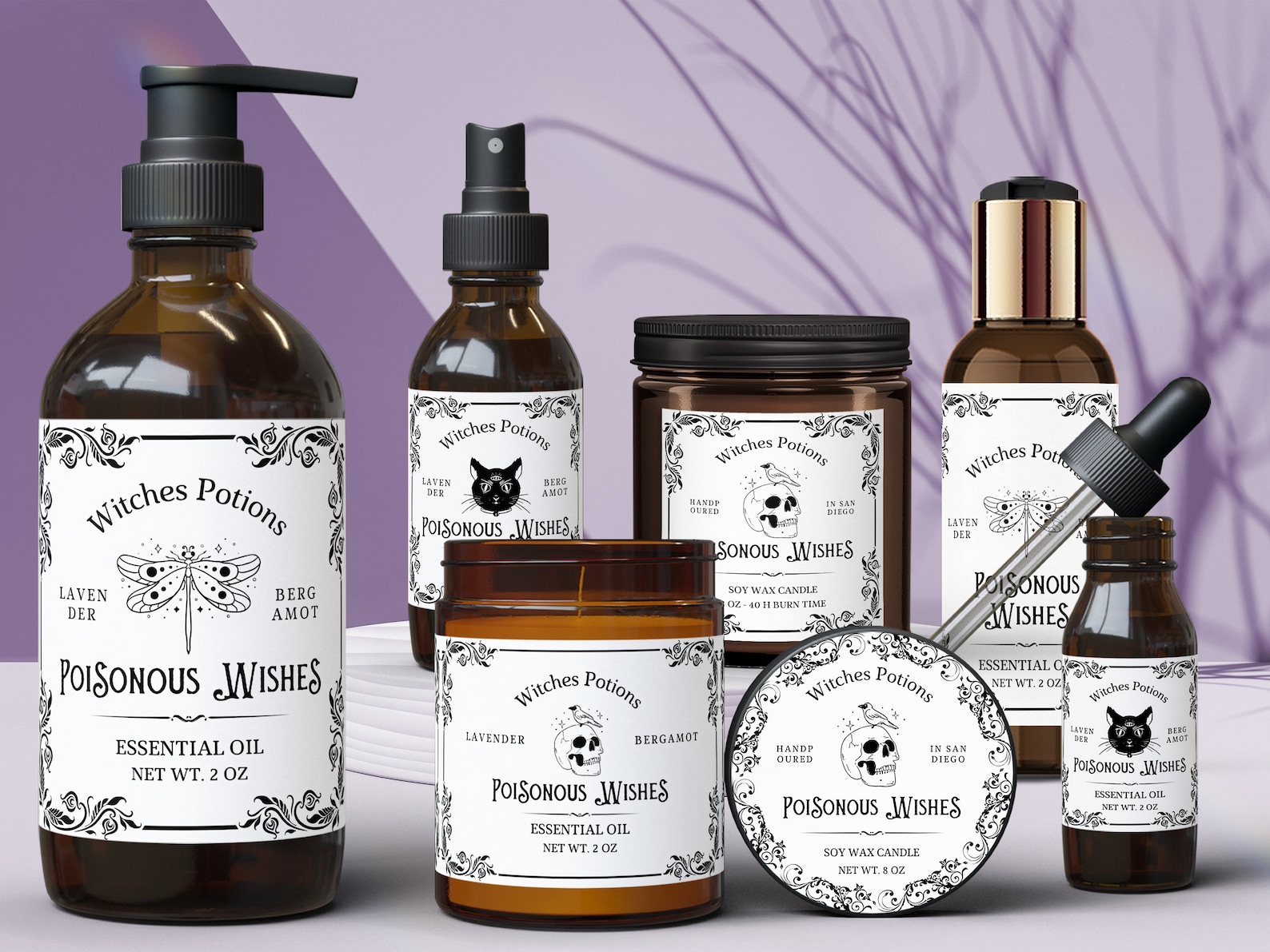 Editable Witchy Product Labels, Potion Labels, Apothecary Label Design ...