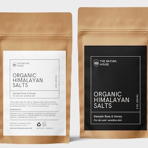 Pouch Label Template Canva, Bath Salt Label, 3x4 | 4x5 | 3x2 Label, Bath Product Label, Minimal Cosmetic Label, Doypack Product Label - 39N