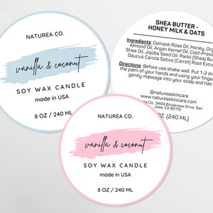 Editable Circle Label Template, Product Label, Circle Label for Jar, Lip Balm Label, Round Sticker Label, Canva Product Label Template - 30L
