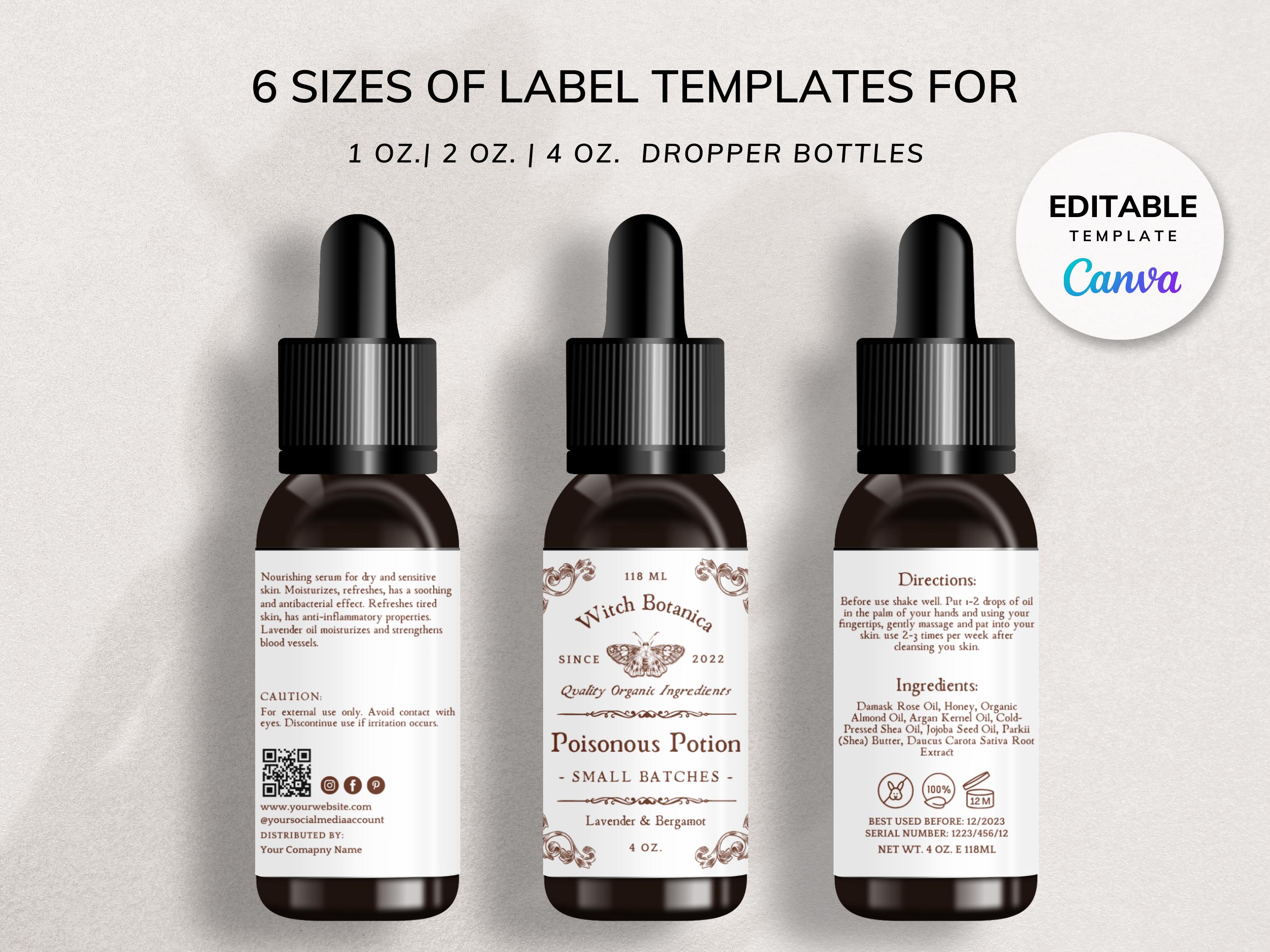Vintage Apothecary Dropper Bottle Label Template: Witchy Design (canva  Editable, Digital Download) - Etsy