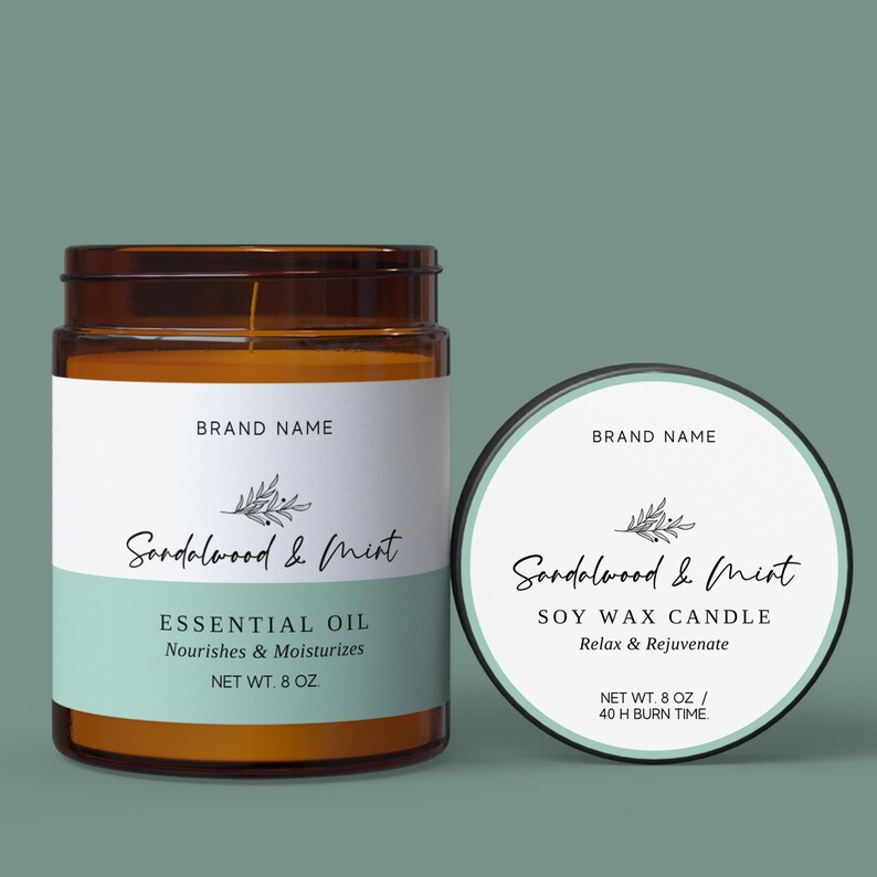Floral JAR Label TEMPLATE CANVA, 4 Oz and 8 Oz Jar Printable Labels, Skincare Jar Label With Top ...