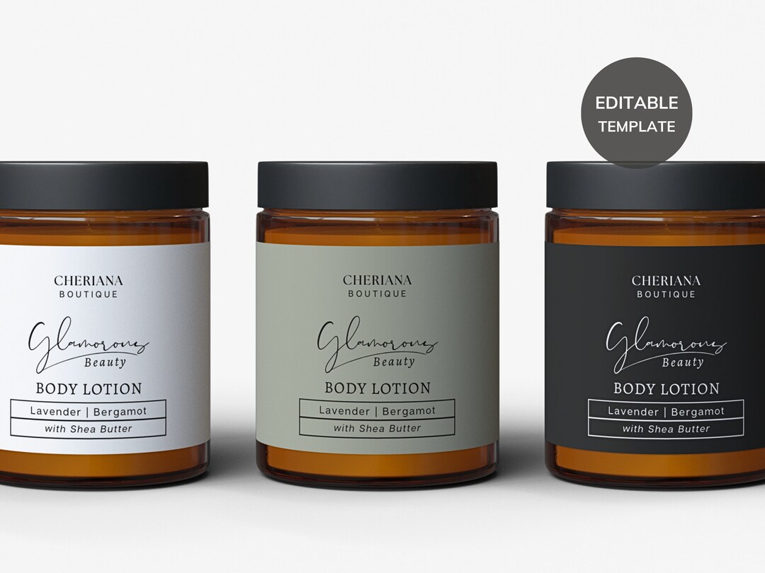 Wrap Around JAR Label TEMPLATE CANVA - 4oz Jar Label, 8oz Jar Label ...