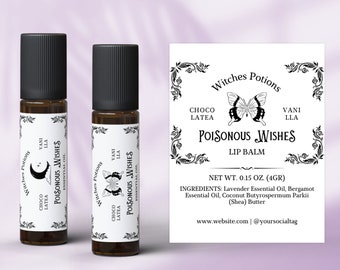 Apothecary Roller Label Template, 10ml Rollon Bottle Label, Perfume Sample Label, Mystical Potion Label, Canva Essential Oil Label - 58C
