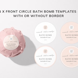 Editable Bath Bomb Label Template, Wrap Around Bath Bomb Label, Circle ...