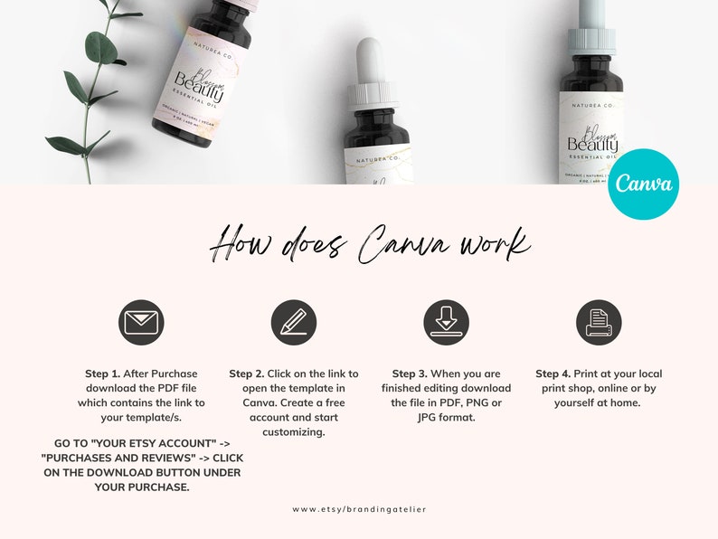Editable Product Labels Template CANVA Modern Cosmetic Label Etsy