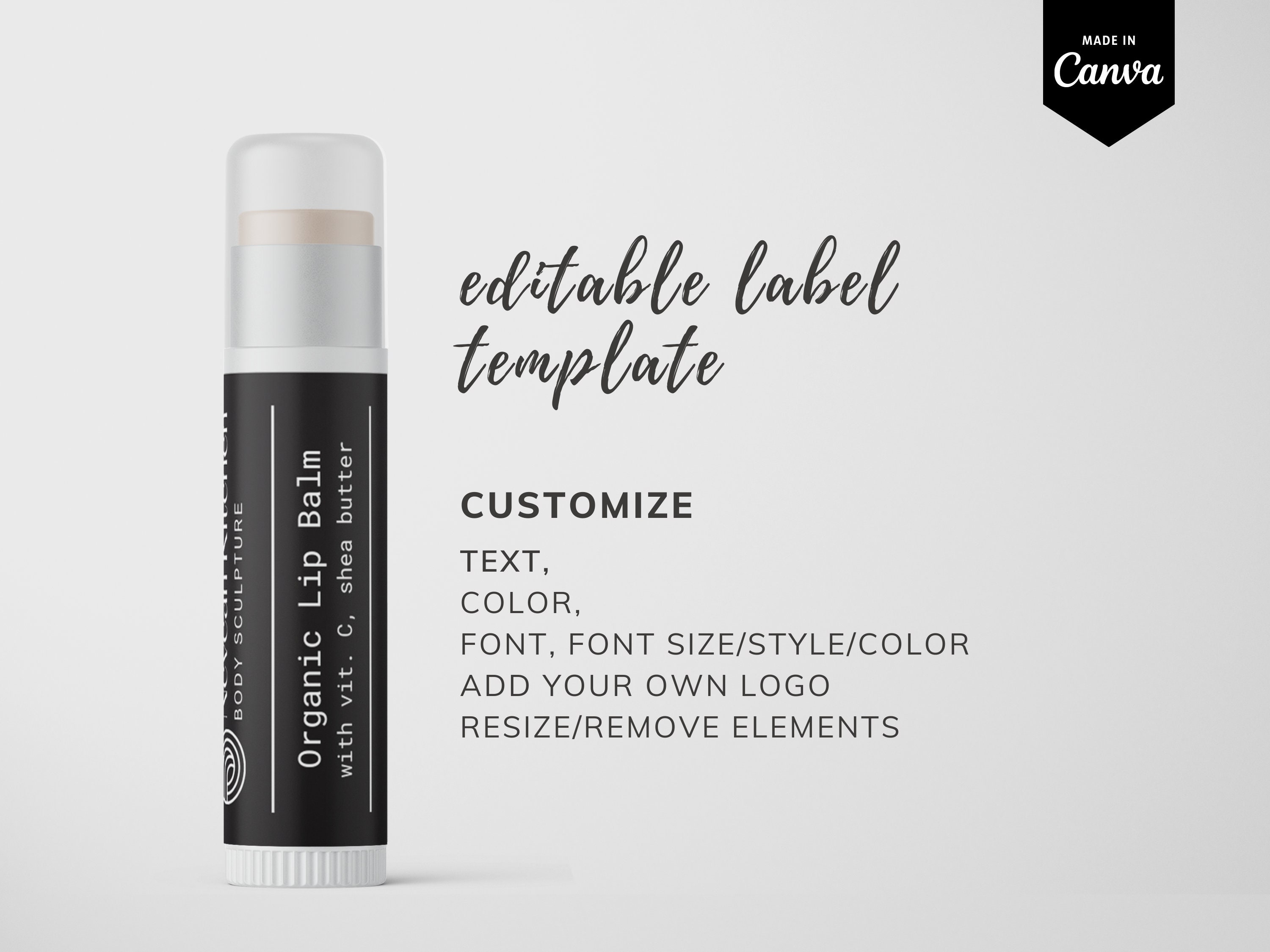 Lip Balm Label Template Canva DYI Lip Balm Sticker Editable Etsy UK