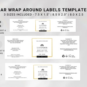 Editable JAR Label TEMPLATE CANVA, 4 Oz Jar Label, 8 Oz Jar Label, Product Label Top Lid, Wrap ...