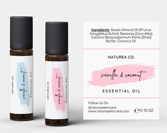 Roller Bottle Label Template CANVA, Perfume Bottle Roller Label, 10 ml  Roller Bottle Label, Perfume Rollon Bottle Label Template - 30L