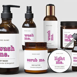Editable Product Labels Template CANVA, Modern Cosmetic Label, Clean Label Design, Bodycare Labels, Skincare - bottle label, jar label- 66C