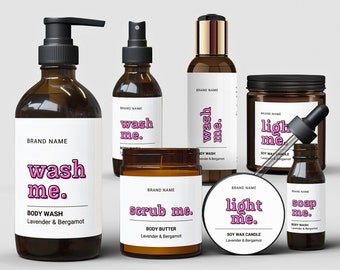 Editable Product Labels Template CANVA, Modern Cosmetic Label, Clean Label Design, Bodycare Labels, Skincare - bottle label, jar label- 66C