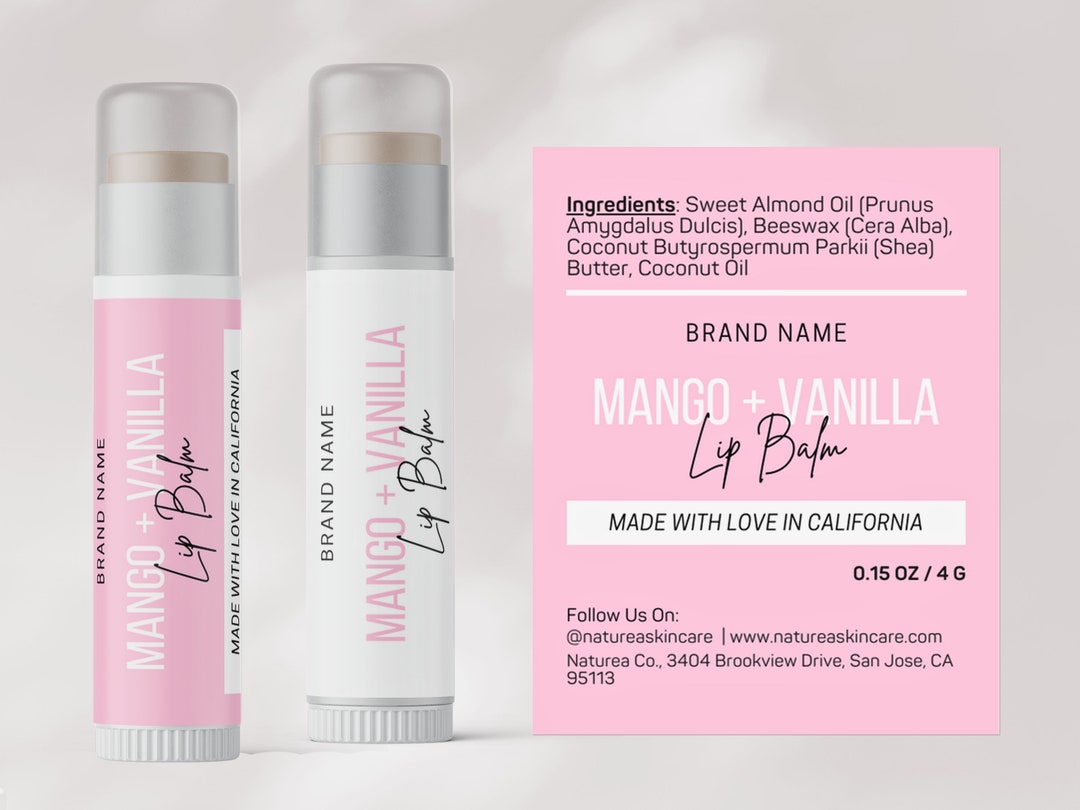 Lip Balm Label Template, Editable Chapstick Label, Lip Balm Labels With