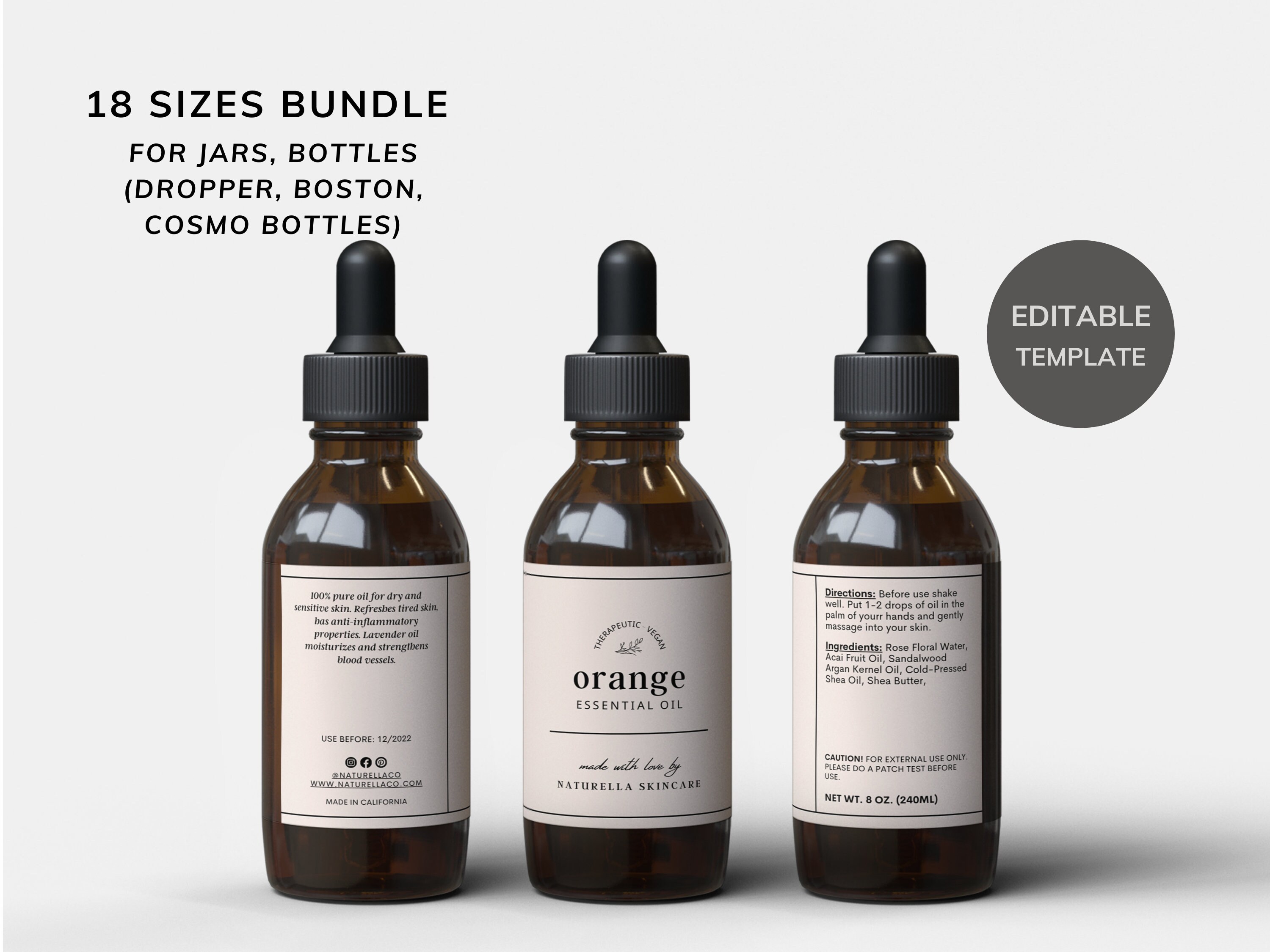 Editable Product Label Templates, Elegant Cosmetic Labels Canva Label ...