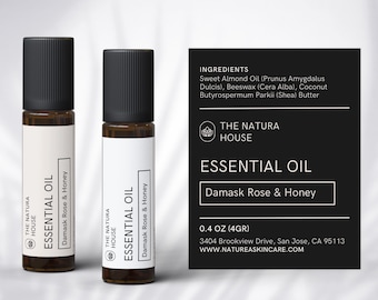 Oil Roller Bottle Label Template: Minimalist DIY Canva (Digital Download)