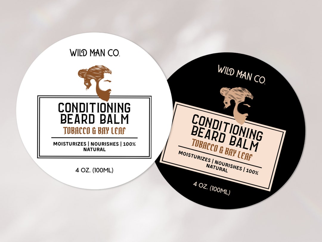 Beard Balm Label Template for Man, Label Design (CANVA, Editable) - Etsy
