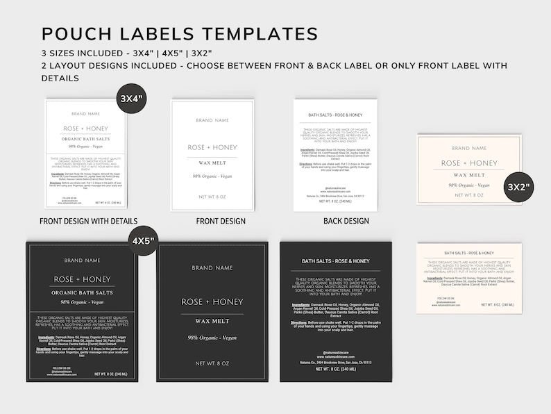 Pouch Label Template Canva Botanical Bath Salt Label 3x4 Etsy Pouch Label Template Canva Botanical Bath Salt Label 3x4 Etsy