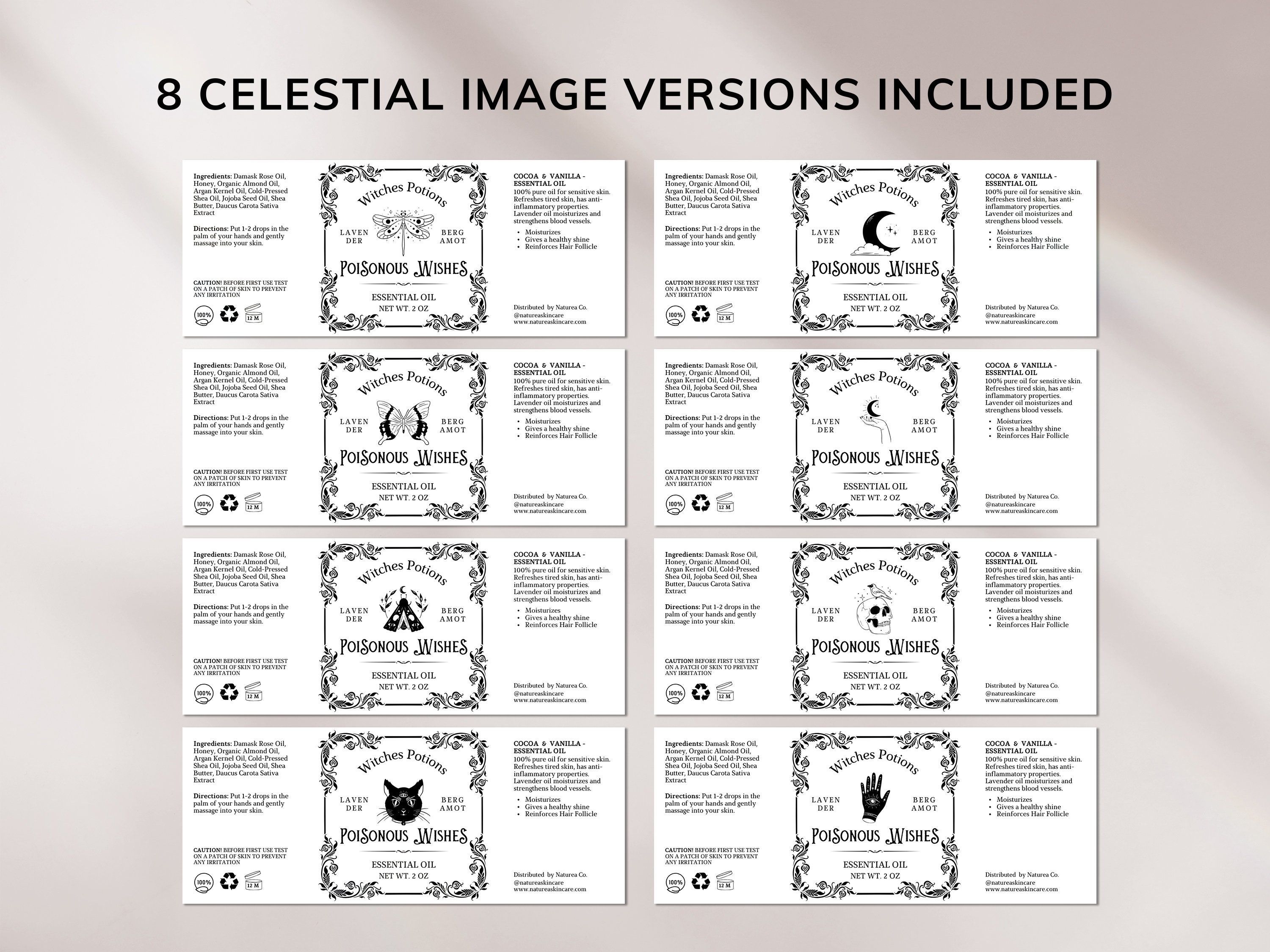 Editable Witchy Product Labels, Potion Labels, Apothecary Label Design ...