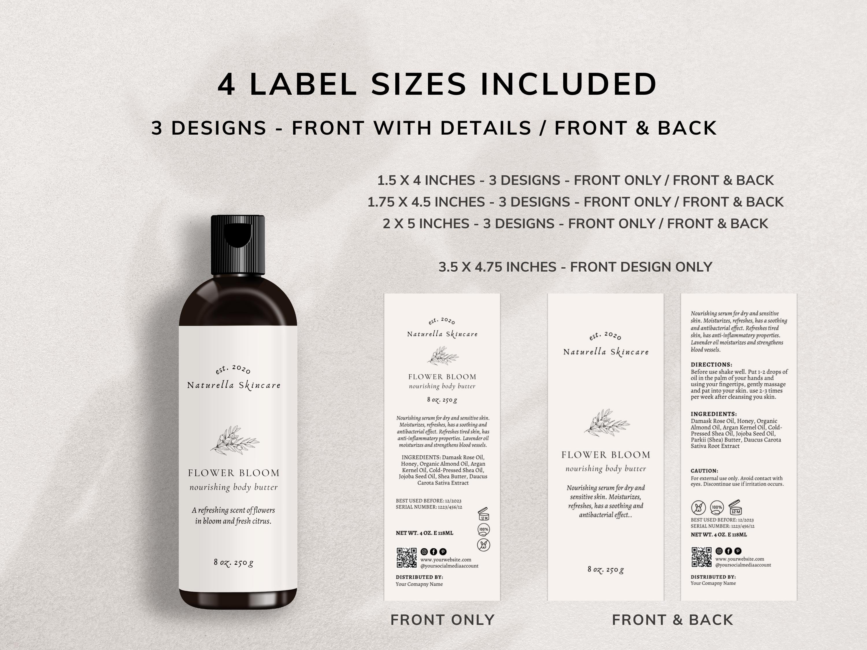 Front & Back Bottle Label Template CANVA Tall Bottle Label Design ...