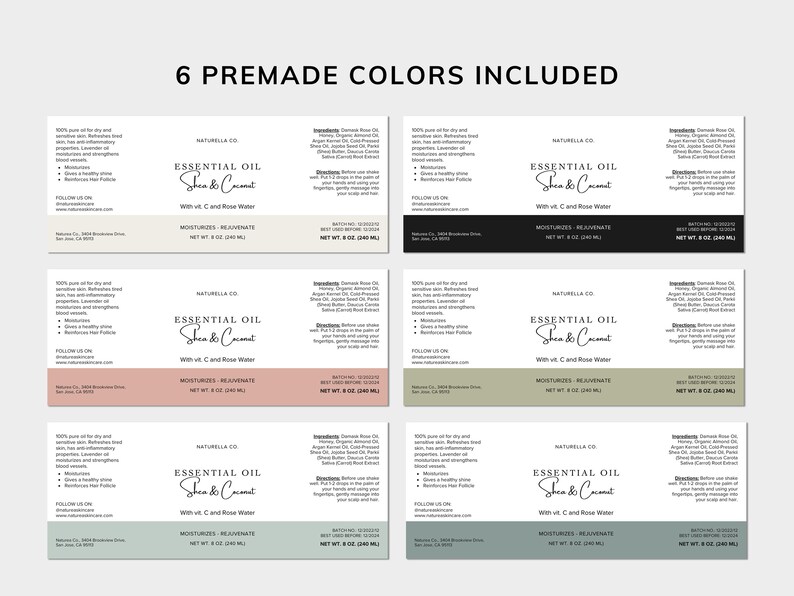 Editable Cosmetic Labels Template CANVA, Modern Product Label Kit ...