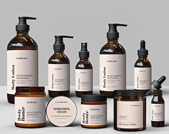 Editable Product Labels Template CANVA, Modern Cosmetic Label, Clean Label Design, Bodycare Labels, Skincare - bottle label, jar label- 61M