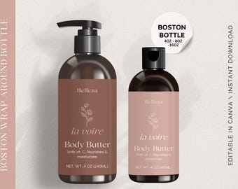 Bottle Label Template Canva Bundle: Cosmetic & Skincare (Digital Download)