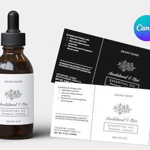 Blumentinktur Etikett, Tropffläschchen Etikett Vorlage Canva, Etikett für ätherisches Öl, APOTHEKARY Flaschenetikett, 1 Unze 2 Unze 4 Unze Flaschenetikett - 62L